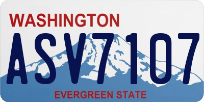WA license plate ASV7107