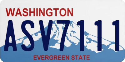 WA license plate ASV7111
