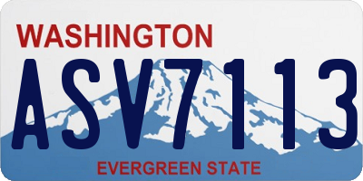WA license plate ASV7113