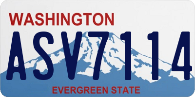 WA license plate ASV7114