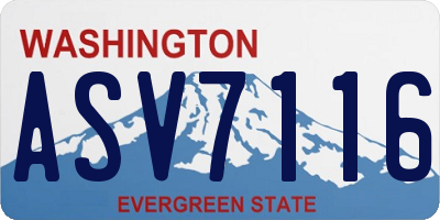 WA license plate ASV7116