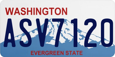 WA license plate ASV7120