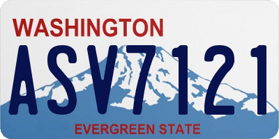 WA license plate ASV7121