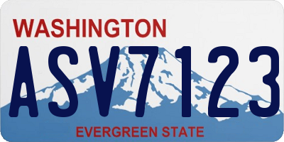 WA license plate ASV7123