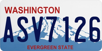 WA license plate ASV7126