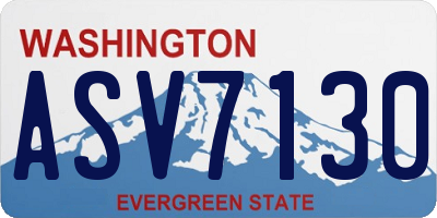 WA license plate ASV7130