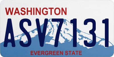 WA license plate ASV7131