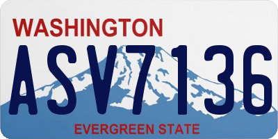 WA license plate ASV7136