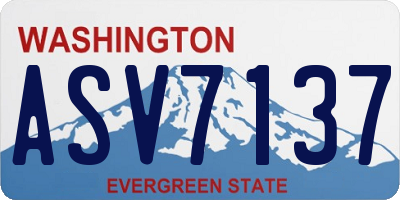 WA license plate ASV7137