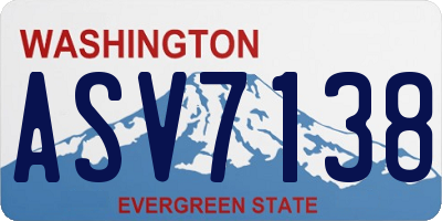 WA license plate ASV7138