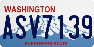WA license plate ASV7139