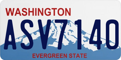 WA license plate ASV7140