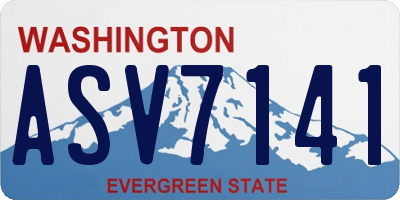 WA license plate ASV7141