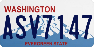 WA license plate ASV7147