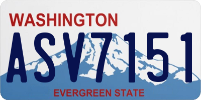 WA license plate ASV7151