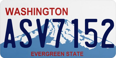 WA license plate ASV7152