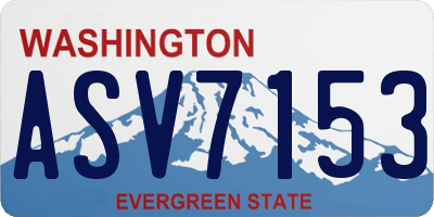 WA license plate ASV7153