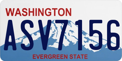 WA license plate ASV7156