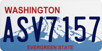 WA license plate ASV7157