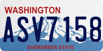 WA license plate ASV7158