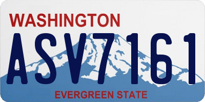WA license plate ASV7161