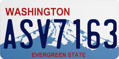 WA license plate ASV7163