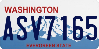 WA license plate ASV7165