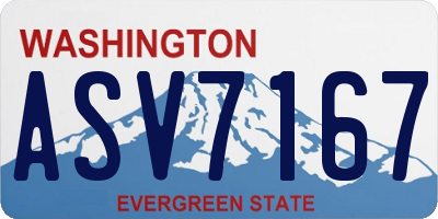 WA license plate ASV7167