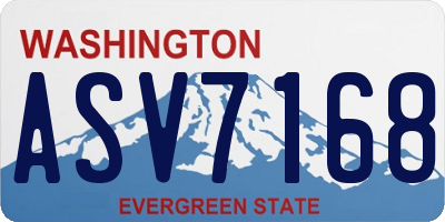 WA license plate ASV7168