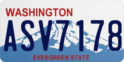 WA license plate ASV7178