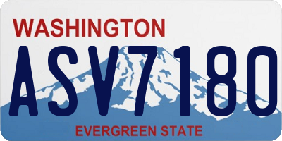 WA license plate ASV7180