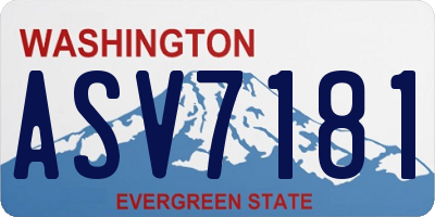 WA license plate ASV7181