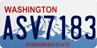 WA license plate ASV7183