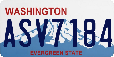 WA license plate ASV7184