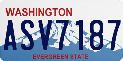 WA license plate ASV7187