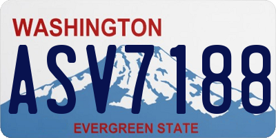 WA license plate ASV7188