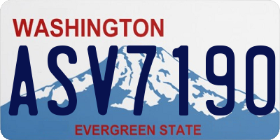 WA license plate ASV7190