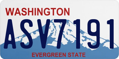 WA license plate ASV7191
