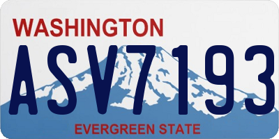 WA license plate ASV7193