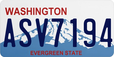 WA license plate ASV7194