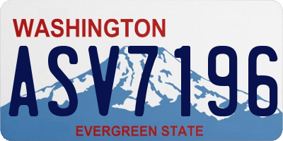 WA license plate ASV7196