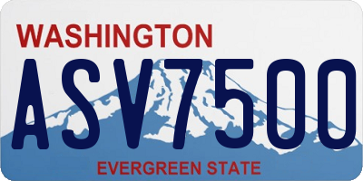 WA license plate ASV7500