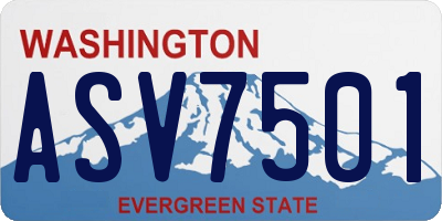 WA license plate ASV7501