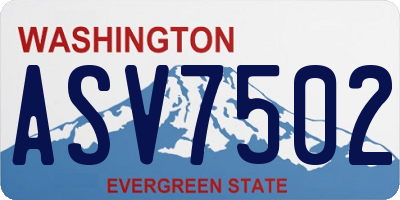 WA license plate ASV7502