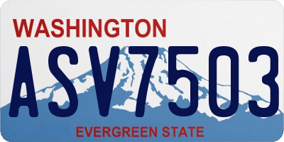 WA license plate ASV7503
