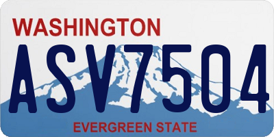 WA license plate ASV7504