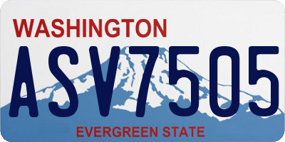 WA license plate ASV7505