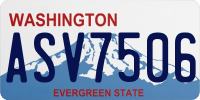 WA license plate ASV7506