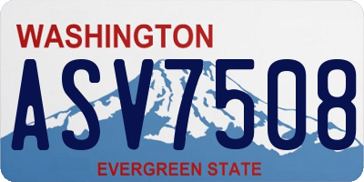 WA license plate ASV7508