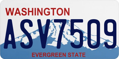 WA license plate ASV7509